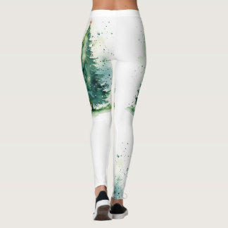 Kerstboom waterverf ontwerp leggings