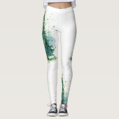 Kerstboom waterverf ontwerp leggings (Voorkant)