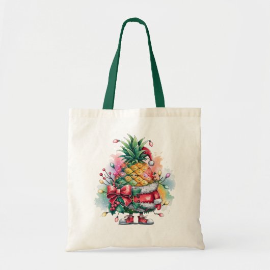 Kerstboom waterverf tote bag (Voorkant)