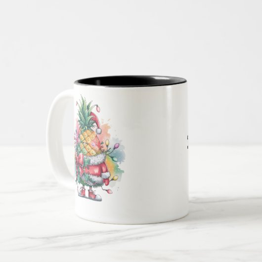 Kerstboom waterverf tweekleurige koffiemok (Voorkant links)