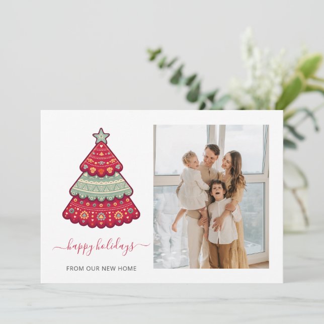 Kerstboom We hebben Foto Holiday Cards verplaatst (Staand voorkant)