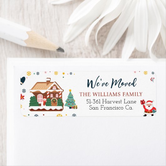 Kerstboom We hebben vakantie verhuislabel verplaat Etiket (Insitu)