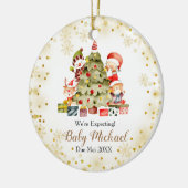 Kerstboom, we verwachten ouders keramisch ornament (Links)