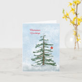 Kerstboom Wenskaart Kaart (Gele Bloem)