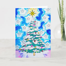 Kerstboom Wenskaart Notitiekaartje