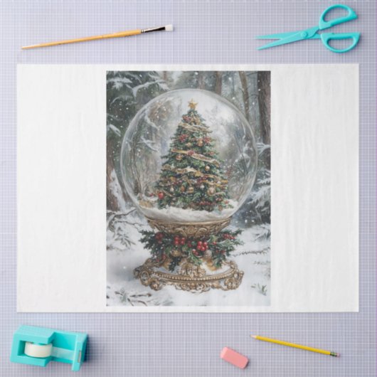 Kerstboom Wereldbol Tissuepapier (Craft)