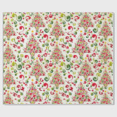 Kerstboom wervelingen cadeaupapier (Vlak)