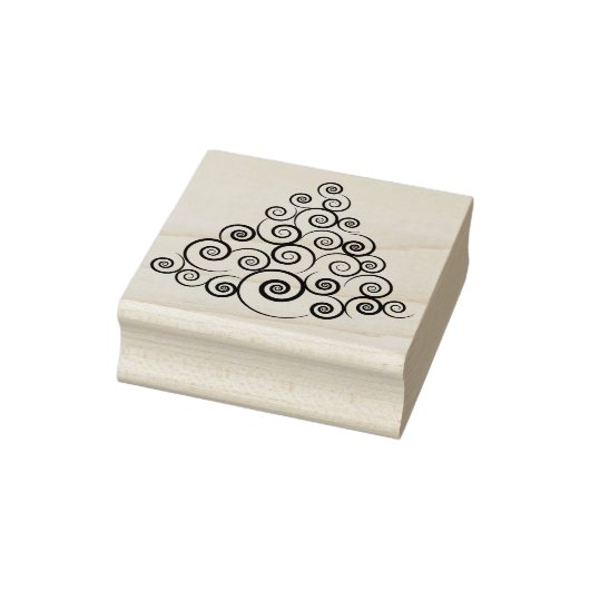 Kerstboom wervelt kunststempel rubberstempel (Stempel)