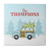 kerstboom Whimsical Snowflake, gepersonaliseerd Tegeltje (Voorkant)