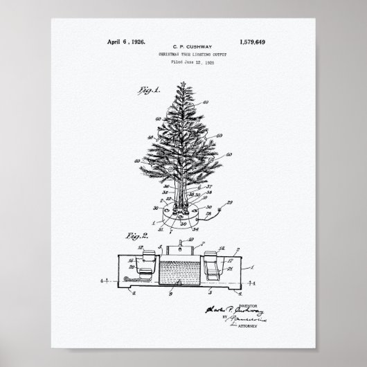 Kerstboom - Whitepaper over patenten uit 1925 Poster (Voorkant)