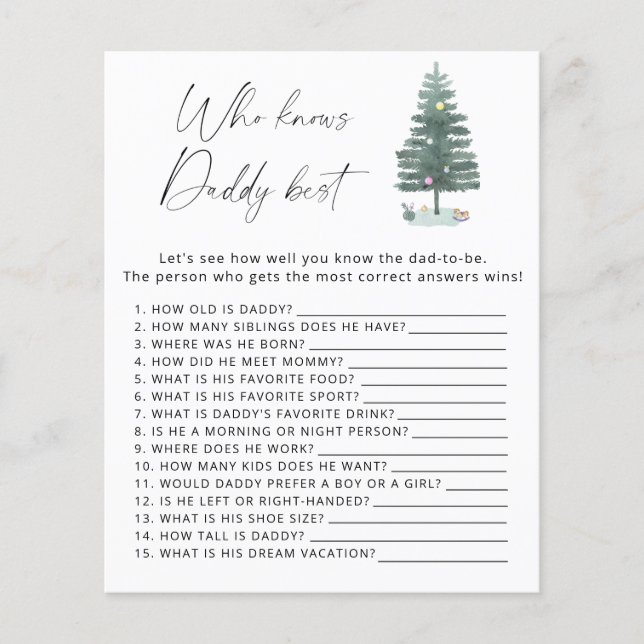 Kerstboom - Wie kent papa het beste spel (Voorkant)