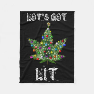Kerstboom Wiet Blad Pot Thc Cadeau T-shirt  Fleece Deken