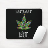 Kerstboom Wiet Blad Pot Thc Cadeau T-shirt Muismat (Met muis)