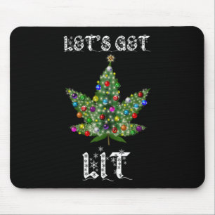 Kerstboom Wiet Blad Pot Thc Cadeau T-shirt Muismat
