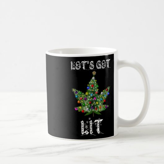 Kerstboom Wietblad Pot Thc Cadeau T-shirt Koffiemok (Rechts)