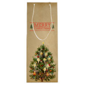 Kerstboom Wijn Cadeautas Vintage (Achterkant)