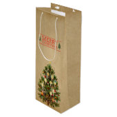 Kerstboom Wijn Cadeautas Vintage (Voorkant Gekanteld)