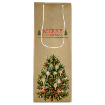 Kerstboom Wijn Cadeautas Vintage