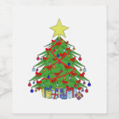 kerstboom wijn etiket (Enkel label)