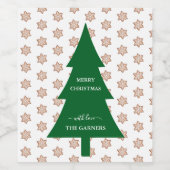 kerstboom wijn etiket (Enkel label)