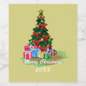 kerstboom wijn etiket (Enkel label)