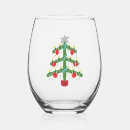 Kerstboom Wijnglas Zonder Voet