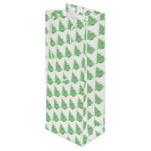 kerstboom Wine Gift Bag Wijn Cadeautas (Achterkant Gekanteld)