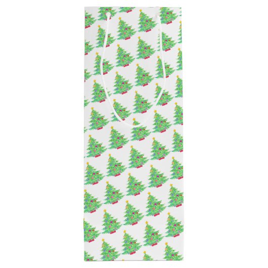 kerstboom Wine Gift Bag Wijn Cadeautas (Achterkant)