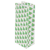 kerstboom Wine Gift Bag Wijn Cadeautas (Voorkant Gekanteld)