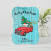 Kerstboom Winkelen Plat Kerstkaart met Dachshund (Staand voorkant)