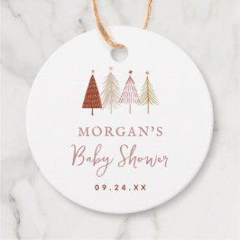 Kerstboom Winter Meisje Baby shower Bedankjes Labels