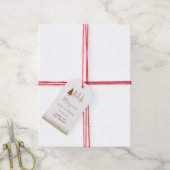 Kerstboom Winter Meisje Baby shower Cadeaulabel (Met Touw)