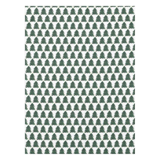 Kerstboom Winter Minimale Waterverf Elegant Tafelkleed (Voorkant)