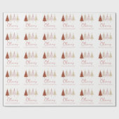 Kerstboom Winter Onderland Meisje 1e Verjaardag Cadeaupapier (Vlak)