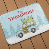 Kerstboom Winter Snowflake Car gepersonaliseerd Badmat