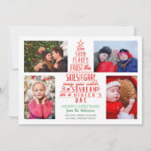 Kerstboom Winter Snowflakes gedicht Feestdagenkaart (Voorkant)