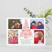 Kerstboom Winter Snowflakes gedicht Feestdagenkaart (Staand voorkant)