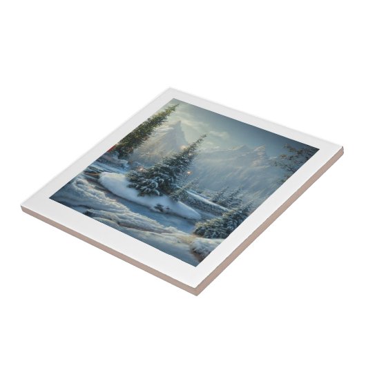 Kerstboom winter tegeltje (Zijkant)