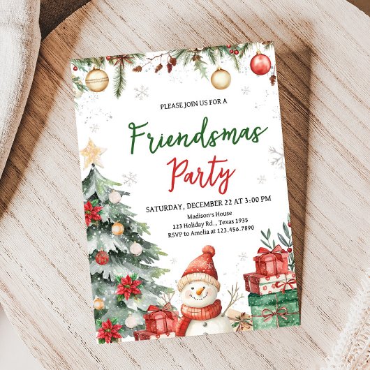 Kerstboom Winter Vriendschapsfeest Kaart