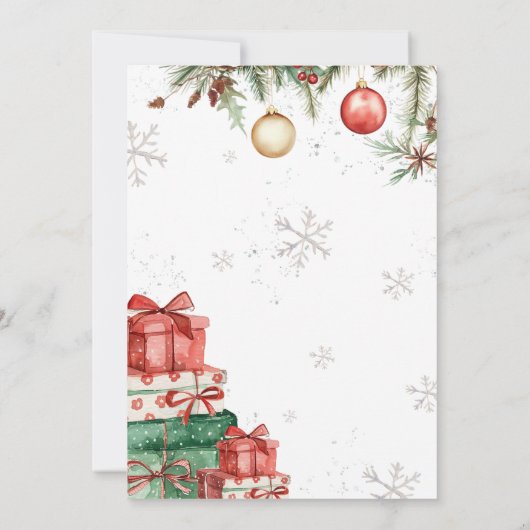 Kerstboom Winter Vriendschapsfeest Kaart (Achterkant)