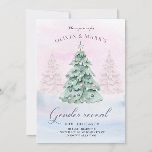 Kerstboom Winterfeestdag Genderkwesties onthullen  Kaart (Voorkant)