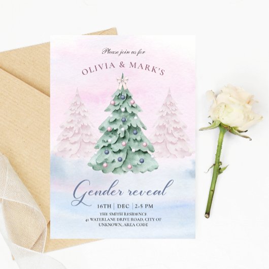 Kerstboom Winterfeestdag Genderkwesties onthullen  Kaart