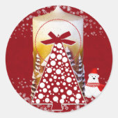 Kerstboom Wintersnowflakes Kind Ronde Sticker (Voorkant)