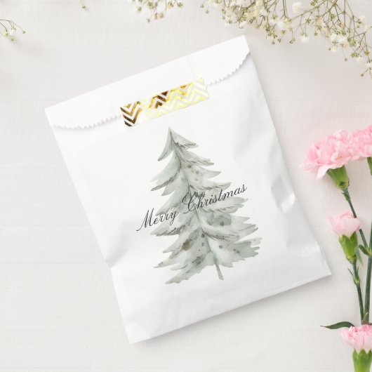 Kerstboom wit groen bedankzakje (Gezegeld)