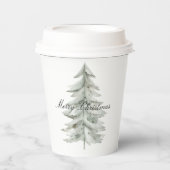 Kerstboom wit groen papieren bekers (Voorkant)