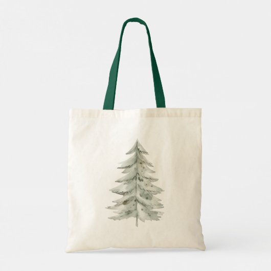 Kerstboom wit groen tote bag (Achterkant)