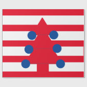 Kerstboom wit rood blauw cadeaupapier (Vlak)