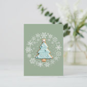 Kerstboom Witte Kerstmis, Gingerbread Cookie Briefkaart (Staand voorkant)