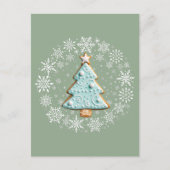 Kerstboom Witte Kerstmis, Gingerbread Cookie Briefkaart (Voorkant)