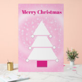 Kerstboom Witte Roze Sneeuwvlokken Acryl Bord (Huwelijk)